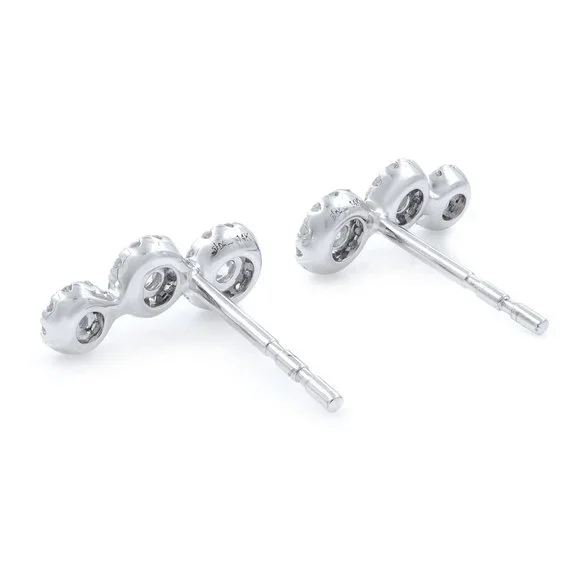 Rachel Koen Diamond Stud Earrings 14K White Gold 0.36 Cttw